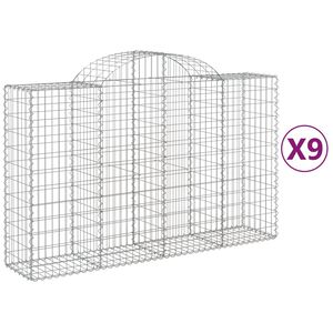 vidaXL Paniers &agrave; gabions arqu&eacute;s 9 pcs 200x50x120/140 cm Fer galvanis&eacute;