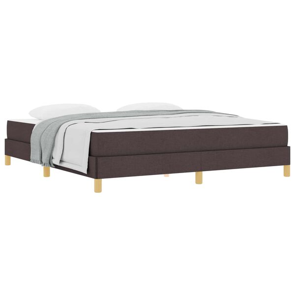 vidaXL Lit &agrave; ressorts avec matelas Marron fonc&eacute; 180 x 200 cm tissu