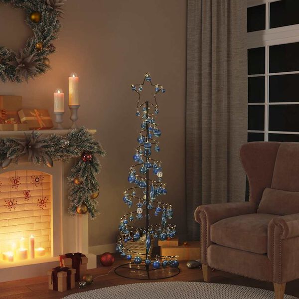 vidaXL Boules de No&euml;l 98 pcs bleu &Oslash;3/4/6 cm