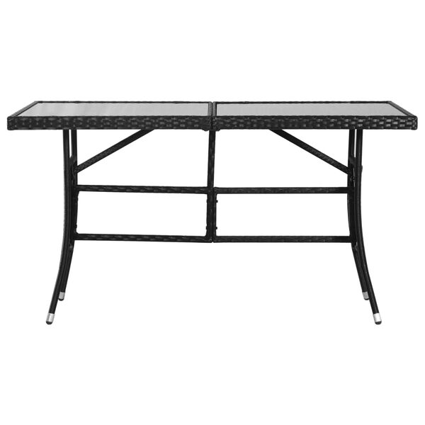 vidaXL Table de jardin Noir 140x80x74 cm Résine tressée