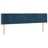 vidaXL T&ecirc;te de lit &agrave; LED Bleu fonc&eacute; 203x16x78/88 cm Velours