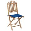 vidaXL Mobilier &agrave; d&icirc;ner d'ext&eacute;rieur pliable 5 pcs avec coussins bambou