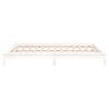 vidaXL Cadre de lit &agrave; LED blanc 120x190 cm petit double bois massif