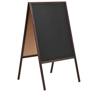 vidaXL Tableau noir double face Bois de c&egrave;dre Autoportant 60x80 cm