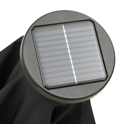 vidaXL Parasol de jardin avec lumières LED noir 200x211 cm aluminium