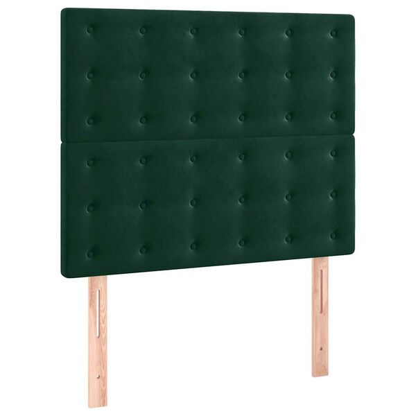 vidaXL T&ecirc;te de lit Vert fonc&eacute; 90x5x118/128 cm Velours