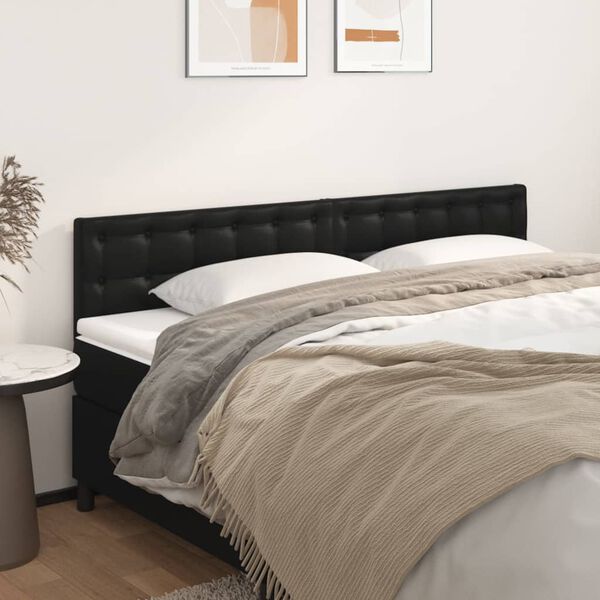 vidaXL T&ecirc;tes de lit Noir 200x5x78/88 cm Similicuir