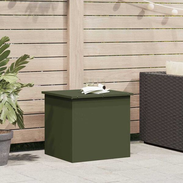 vidaXL Bo&icirc;te de Rangement Ext&eacute;rieure Vert olive 55 x 50,5 x 50 cm