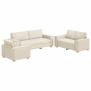vidaXL Ensemble de Canap&eacute;s 3 pcs Beige 220 x 80 x 84 cm