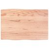 vidaXL Dessus de table bois ch&ecirc;ne massif trait&eacute; bordure assortie