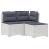 vidaXL Canap&eacute; de jardin 3 places avec coussins look rattan PP Blanc