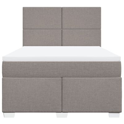 vidaXL Sommier à lattes de lit avec matelas Taupe 160x200 cm Tissu