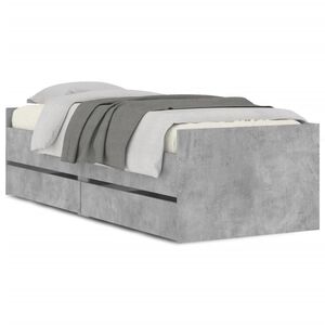 vidaXL Cadre de lit avec tiroirs sans matelas gris b&eacute;ton 100x200 cm