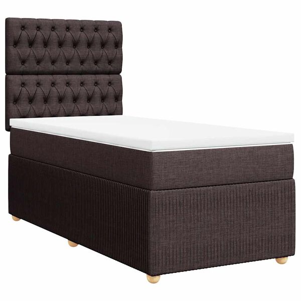 vidaXL Sommier &agrave; lattes de lit avec matelas Marron fonc&eacute; 100x200 cm