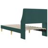 vidaXL Cadre de lit avec t&ecirc;te de lit Vert fonc&eacute; 100 x 200 cm tissu