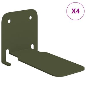 vidaXL &Eacute;tag&egrave;re flottante 4 pcs Vert olive 6 x 10,8 x 6,6 cm