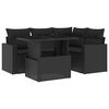 vidaXL Salon de jardin 5 pcs avec coussins noir r&eacute;sine tress&eacute;e
