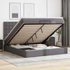 VidaXL Cadre de lit ottoman avec matelas gris 200x200 cm similicuir