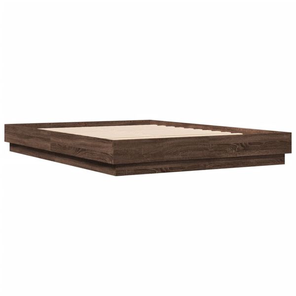 vidaXL Cadre de lit sans matelas ch&ecirc;ne marron 140x200 cm
