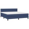 vidaXL Sommier &agrave; lattes de lit avec matelas Bleu 160x200 cm Tissu