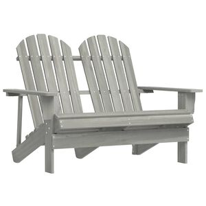 vidaXL Chaise de jardin Adirondack 2 places bois de sapin massif gris