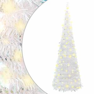 vidaXL Sapin de No&euml;l artificiel escamotable 200 LED blanc 210 cm