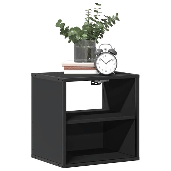 vidaXL Table de chevet murale noir 40x31x39,5 cm
