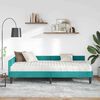 vidaXL Cadre de lit d'angle avec matelas Autre 2 pcs Turquoise Velours