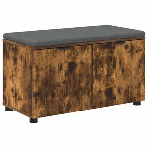 vidaXL Banc d'entr&eacute;e avec coussin Ch&ecirc;ne Fum&eacute; 80 x 38 x 46 cm