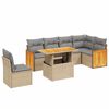 vidaXL Salon de jardin avec coussins 7 pcs beige r&eacute;sine tress&eacute;e