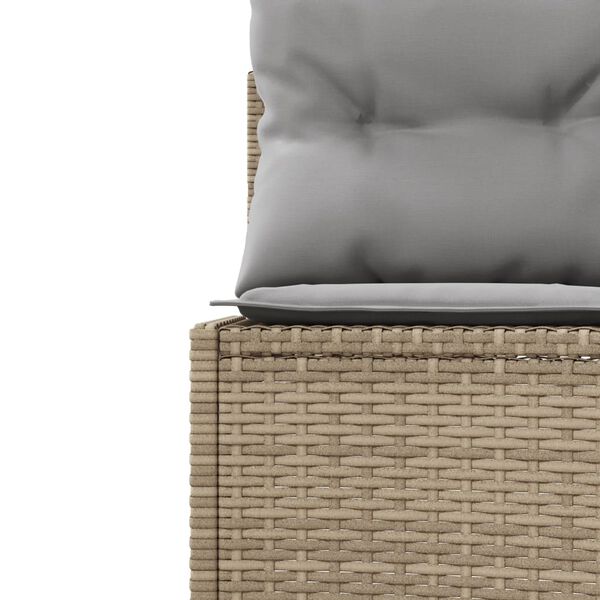 vidaXL Canap&eacute; de jardin avec coussins demi-rond beige r&eacute;sine tress&eacute;e