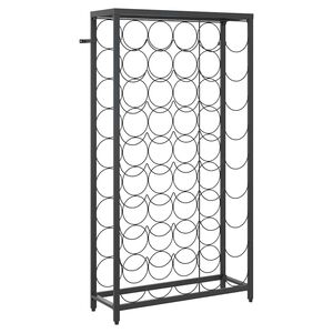 vidaXL Casier &agrave; bouteilles de 45 bouteilles noir 54x18x100cm fer forg&eacute;