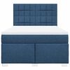 vidaXL Sommier &agrave; lattes de lit avec matelas Bleu 160x200 cm Tissu