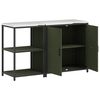 vidaXL Ensemble de rangement cuisine avec &eacute;tag&egrave;re 2 pcs Vert olive