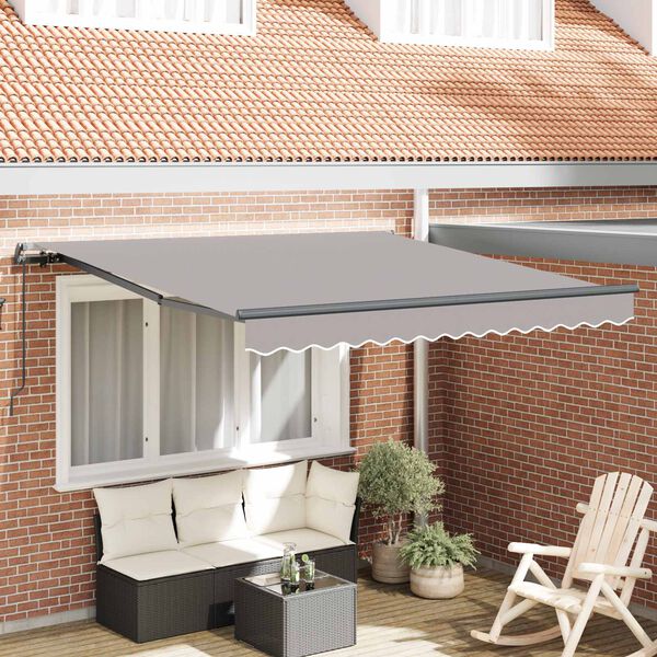 vidaXL Auvent R&eacute;tractable Gris clair 300 x 250 cm Polyester et Acier