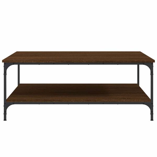vidaXL Table basse ch&ecirc;ne marron 100x100x40 cm bois d'ing&eacute;nierie