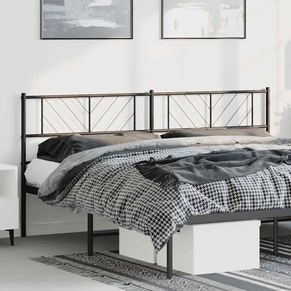 vidaXL T&ecirc;te de lit de remplacement m&eacute;tal noir 180 cm