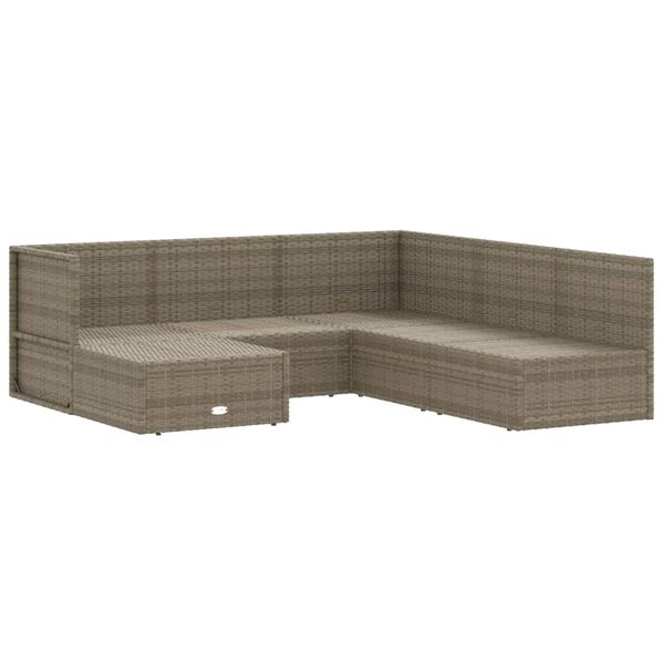 vidaXL Salon de jardin 6 pcs avec coussins Gris R&eacute;sine tress&eacute;e