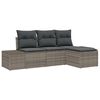 vidaXL Ensemble de canap&eacute; de jardin 4 pc Gris polyrotin