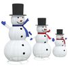 vidaXL Famille de Bonhommes de Neige de No&euml;l 3 pcs Blanc chaud tissu