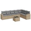 vidaXL Salon de jardin avec coussins 8 pcs beige r&eacute;sine tress&eacute;e