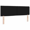 vidaXL T&ecirc;te de lit avec t&ecirc;te de lit Noir 144 cm Cuir synth&eacute;tique