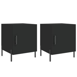 vidaXL Tables de chevet 2 pcs noir 40x40x50 cm bois d&rsquo;ing&eacute;nierie