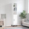 vidaXL Buffet haut Blanc brillant 34,5x34x180 cm Bois d'ing&eacute;nierie