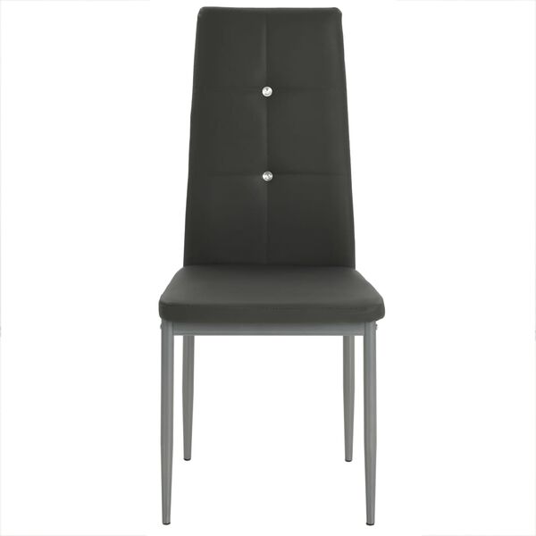 vidaXL Chaises &agrave; manger lot de 4 gris similicuir