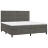 vidaXL Sommier &agrave; lattes de lit avec matelas LED Gris fonc&eacute; 200x200 cm