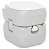 vidaXL Toilette de camping portable gris et blanc 22+12 L PEHD