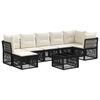 vidaXL Ensemble de canap&eacute; de jardin 8 pc Noir polyrotin