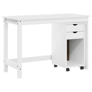 vidaXL Ensemble bureau et armoire 2 pc Blanc Bois de pin massif