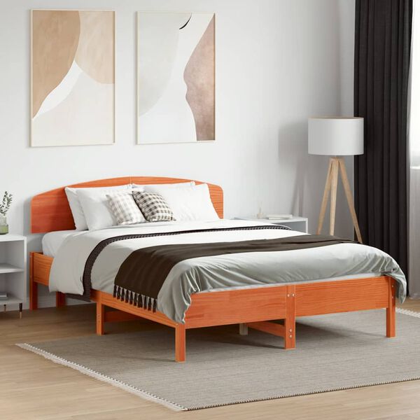 vidaXL Cadre de lit sans matelas cire marron 120x190cm bois pin massif